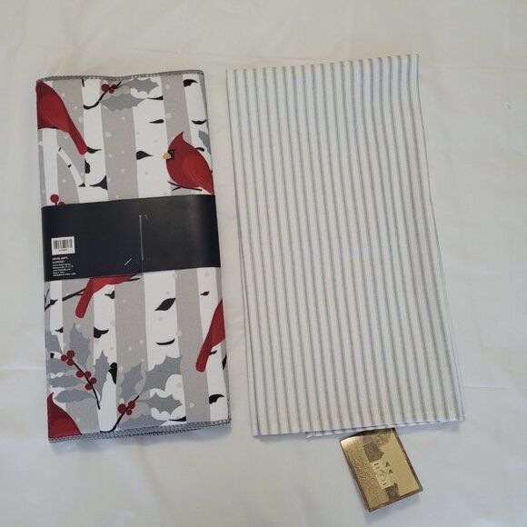 Cardinal Dish Towel NWT & Drying Mat NWT Winter Theme - Picture 7 of 15